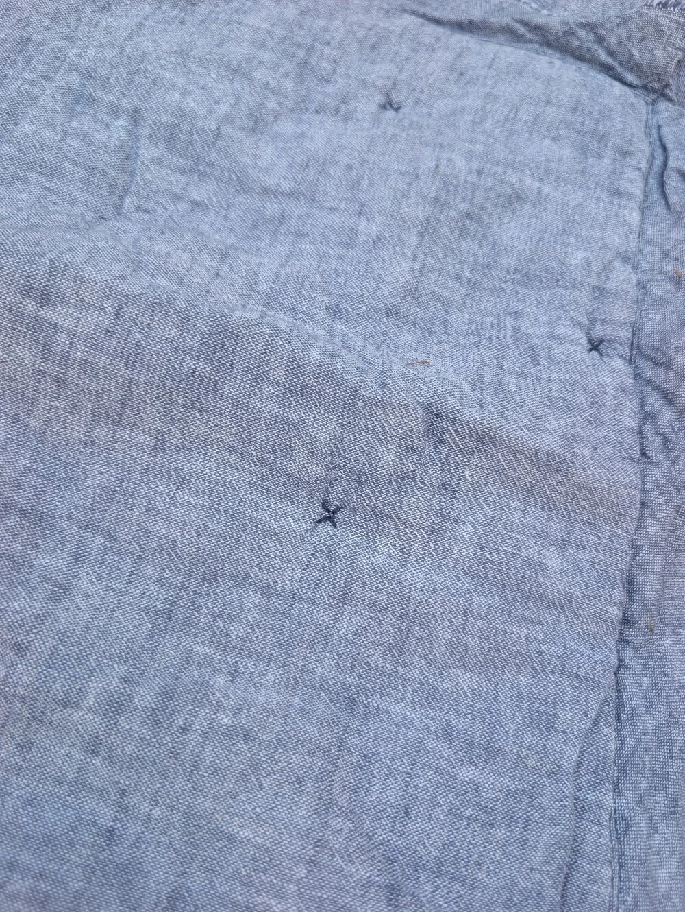 Target Chambray Blue Linen Pillowcase Pair with Rustic Fringe